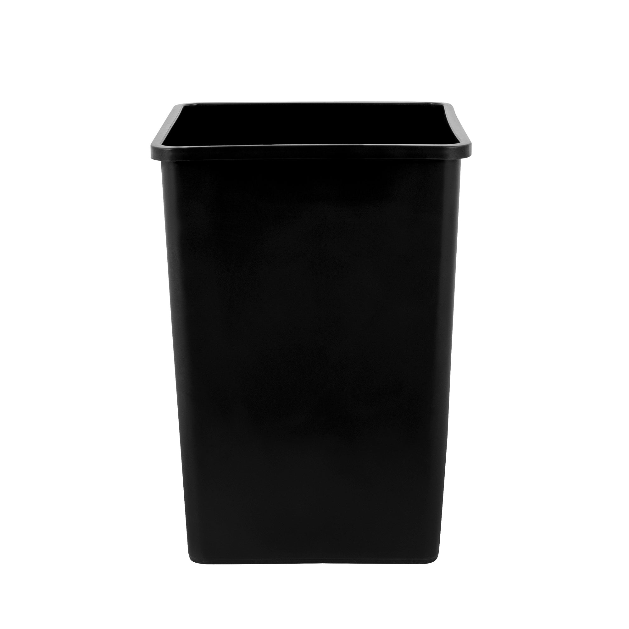 Clean Tek Professional 35 gal Square Black Plastic Trash Can - 19 1/2" x 19 1/2" x 27 3/4" - 1 count box
