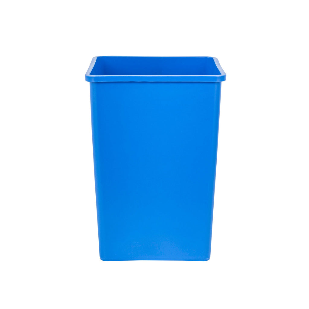 Clean Tek Professional 35 gal Square Blue Plastic Recycling Bin - 19 1/2" x 19 1/2" x 27 3/4" - 1 count box
