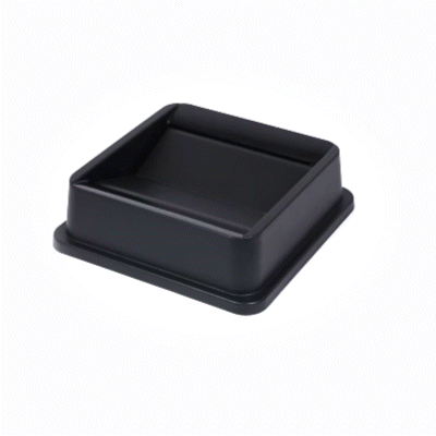 Clean Tek Professional Square Black Plastic Swing Lid - Fits 35 / 50 gal Square Trash Can - 1 count box
