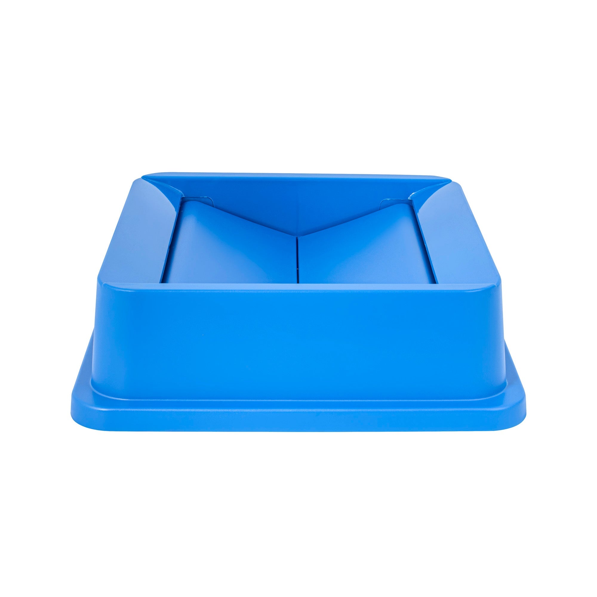 Clean Tek Professional Square Blue Plastic Swing Lid - Fits 35 / 50 gal Square Recycling Bin - 1 count box