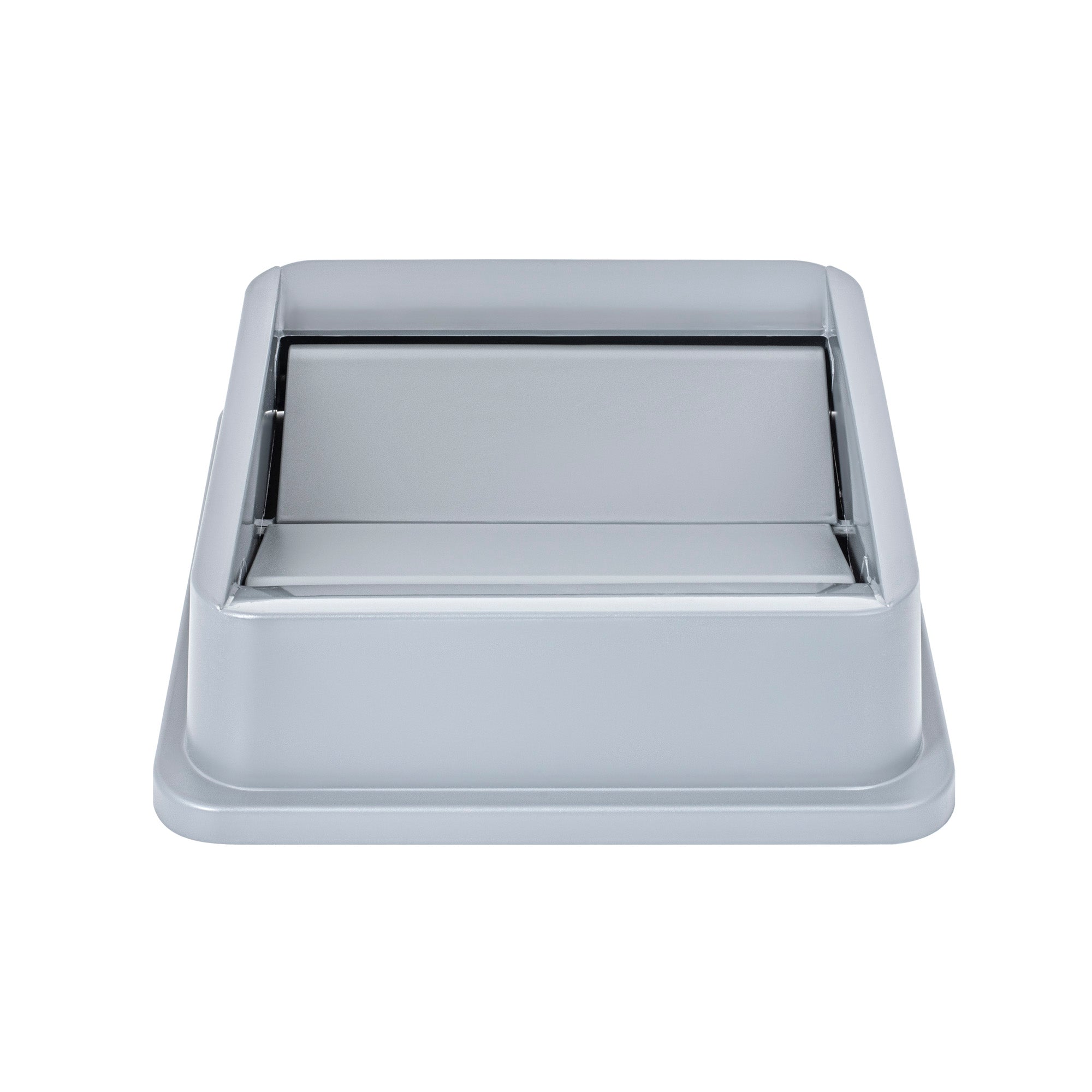 Clean Tek Professional Square Gray Plastic Swing Lid - Fits 35 / 50 gal Square Trash Can - 1 count box