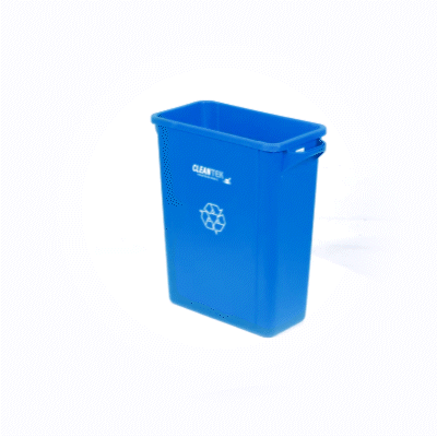 Clean Tek Professional 15 gal Rectangle Blue Plastic Slim Recycling Bin - with Handles - 24" x 10 3/4" x 24 3/4" - 1 count box