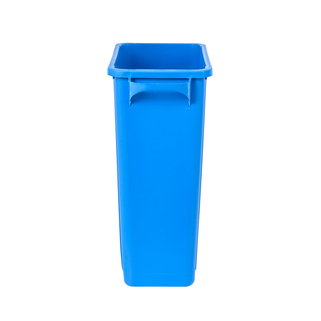 Clean Tek Professional 15 gal Rectangle Blue Plastic Slim Recycling Bin - with Handles - 24" x 10 3/4" x 24 3/4" - 1 count box