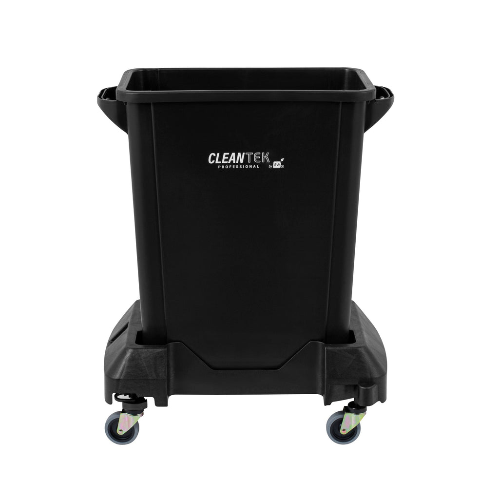 Clean Tek Professional Black Trainable Dolly - Fits 15 / 23 gal Slim Trash Can - 1 count box