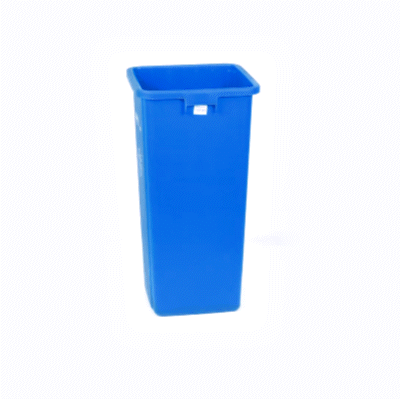 Clean Tek Professional 23 gal Square Blue Plastic Recycling Bin - 16" x 15 3/4" x 30 3/4" - 1 count box