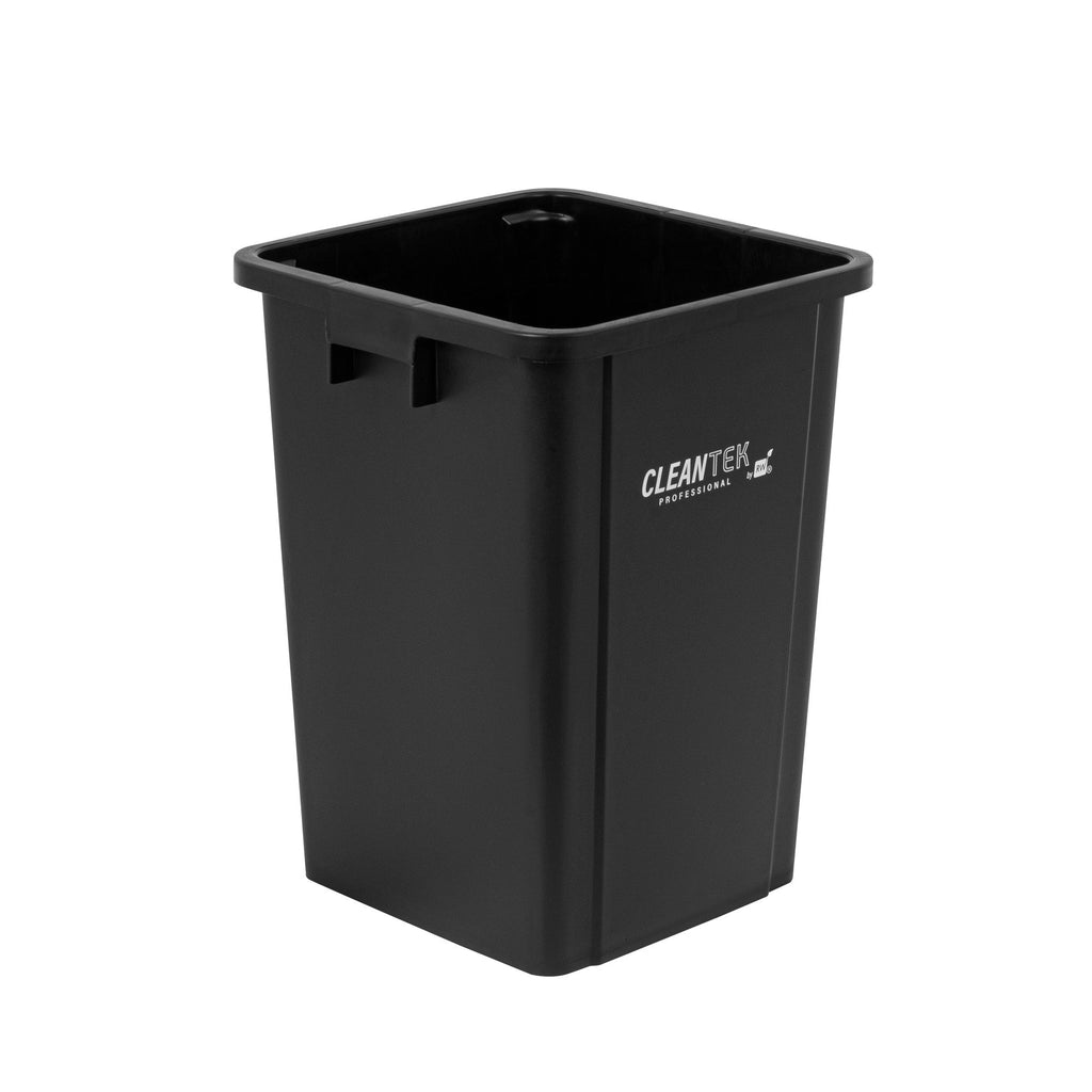 Clean Tek Professional 19 gal Square Black Plastic Trash Can - 16" x 16" x 21 1/4" - 1 count box