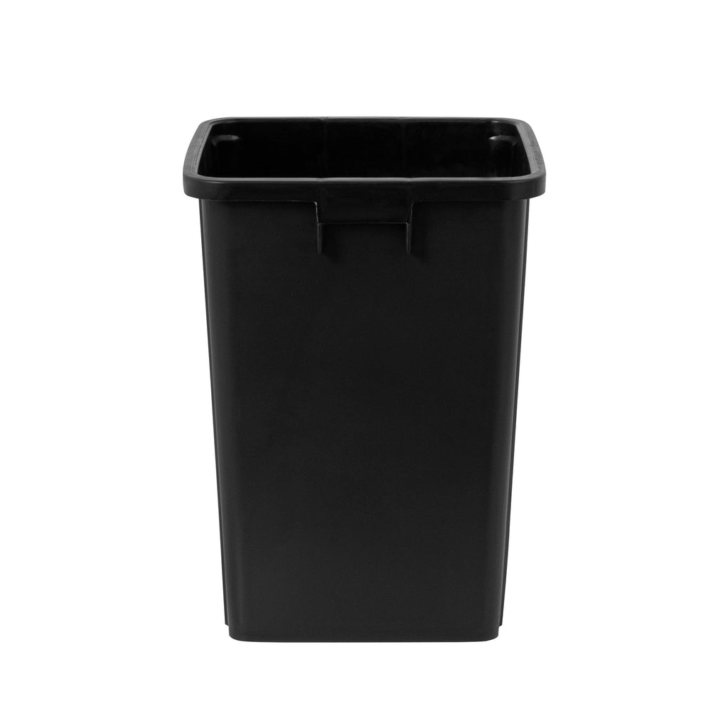 Clean Tek Professional 19 gal Square Black Plastic Trash Can - 16" x 16" x 21 1/4" - 1 count box