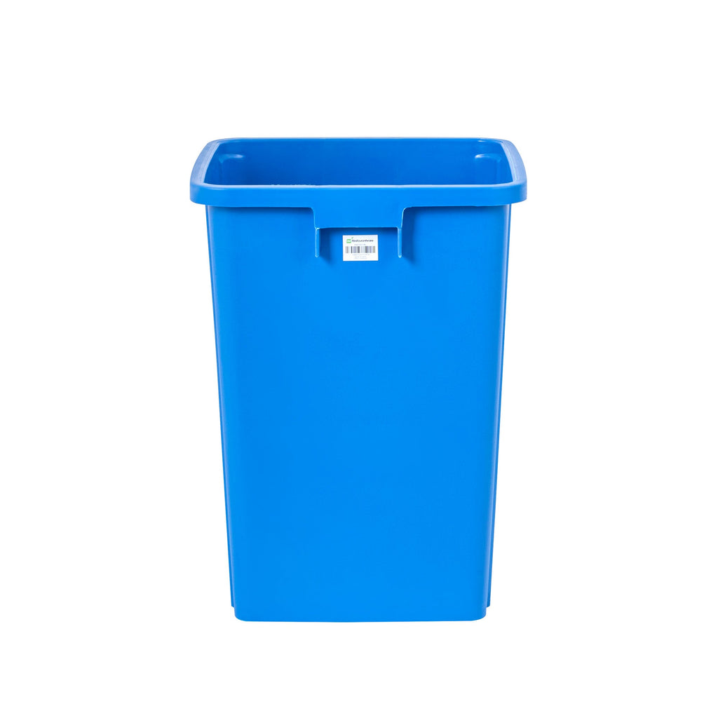 Clean Tek Professional 19 gal Square Blue Plastic Recycling Bin - 16" x 16" x 21 1/4" - 1 count box