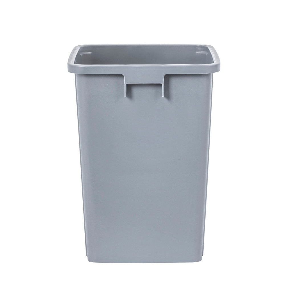 Clean Tek Professional 19 gal Square Gray Plastic Trash Can - 16" x 16" x 21 1/4" - 1 count box