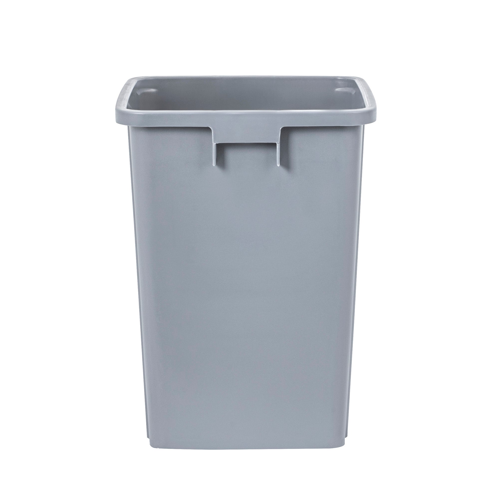 Clean Tek Professional 19 gal Square Gray Plastic Trash Can - 16" x 16" x 21 1/4" - 1 count box