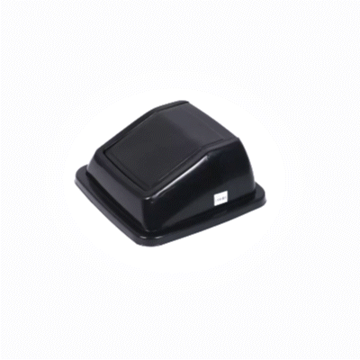 Clean Tek Professional Black Dome Top Lid - with Swing Door, Fits 19 / 23 gal Square Trash Can - 1 count box