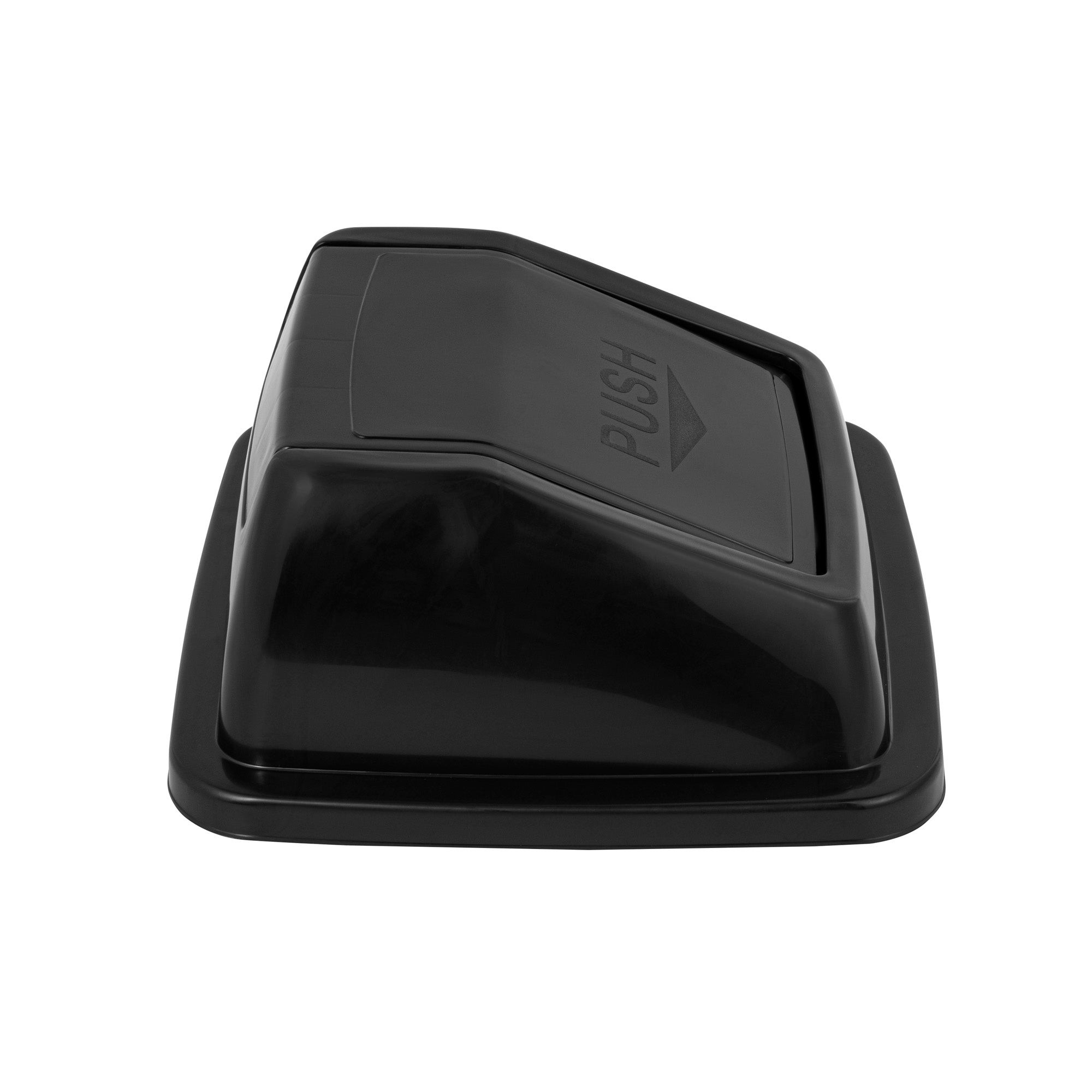 Clean Tek Professional Black Dome Top Lid - with Swing Door, Fits 19 / 23 gal Square Trash Can - 1 count box