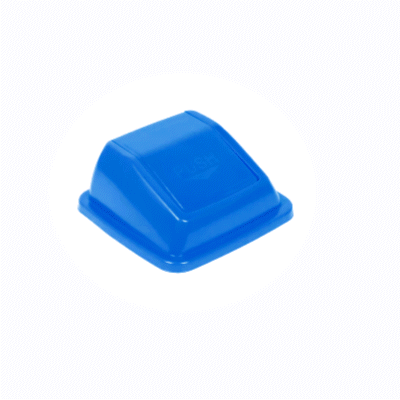 Clean Tek Professional Blue Dome Top Lid - with Swing Door, Fits 19 / 23 gal Square Recycling Bin - 1 count box