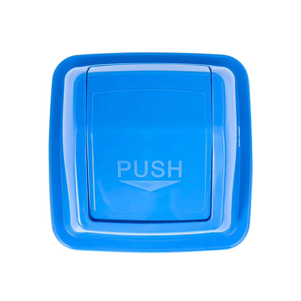 Clean Tek Professional Blue Dome Top Lid - with Swing Door, Fits 19 / 23 gal Square Recycling Bin - 1 count box