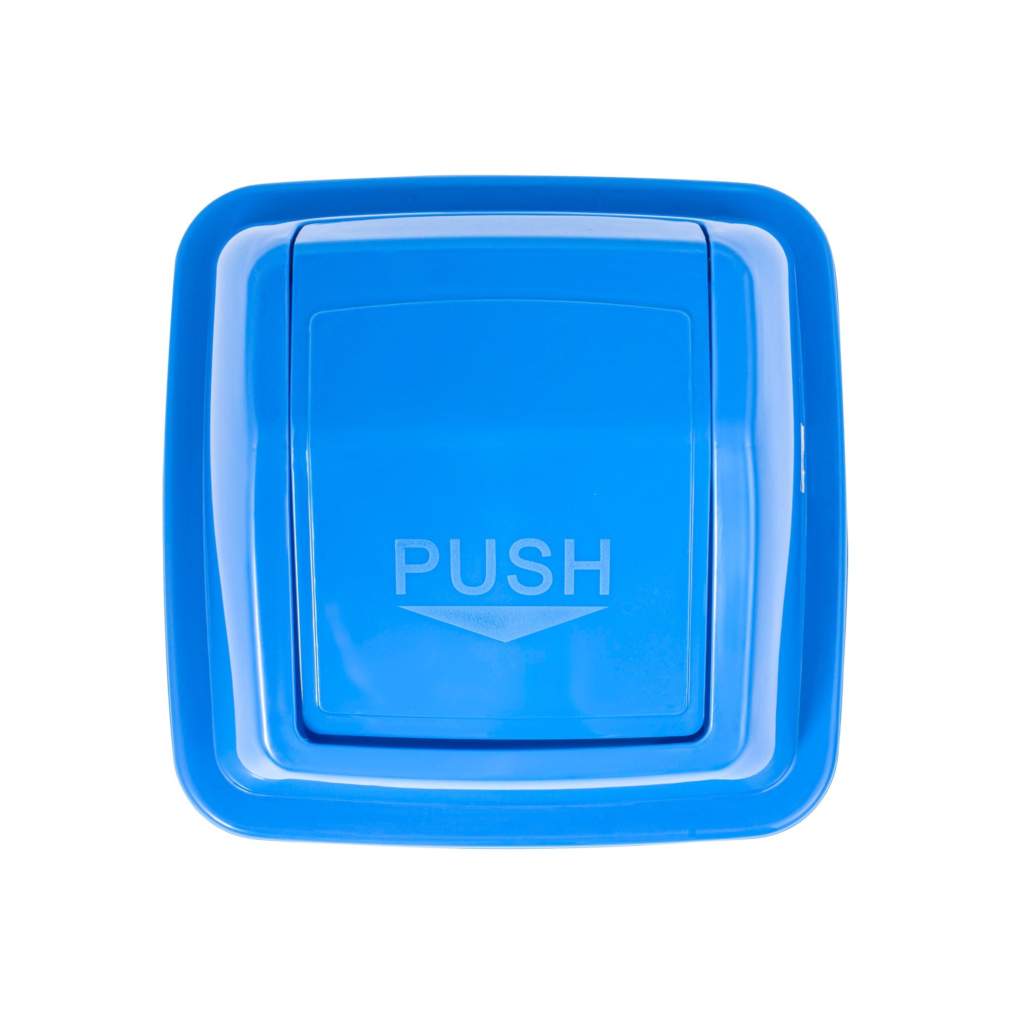 Clean Tek Professional Blue Dome Top Lid - with Swing Door, Fits 19 / 23 gal Square Recycling Bin - 1 count box