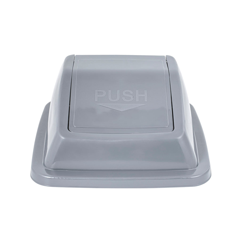 Clean Tek Professional Gray Dome Top Lid - with Swing Door, Fits 19 / 23 gal Square Trash Can - 1 count box
