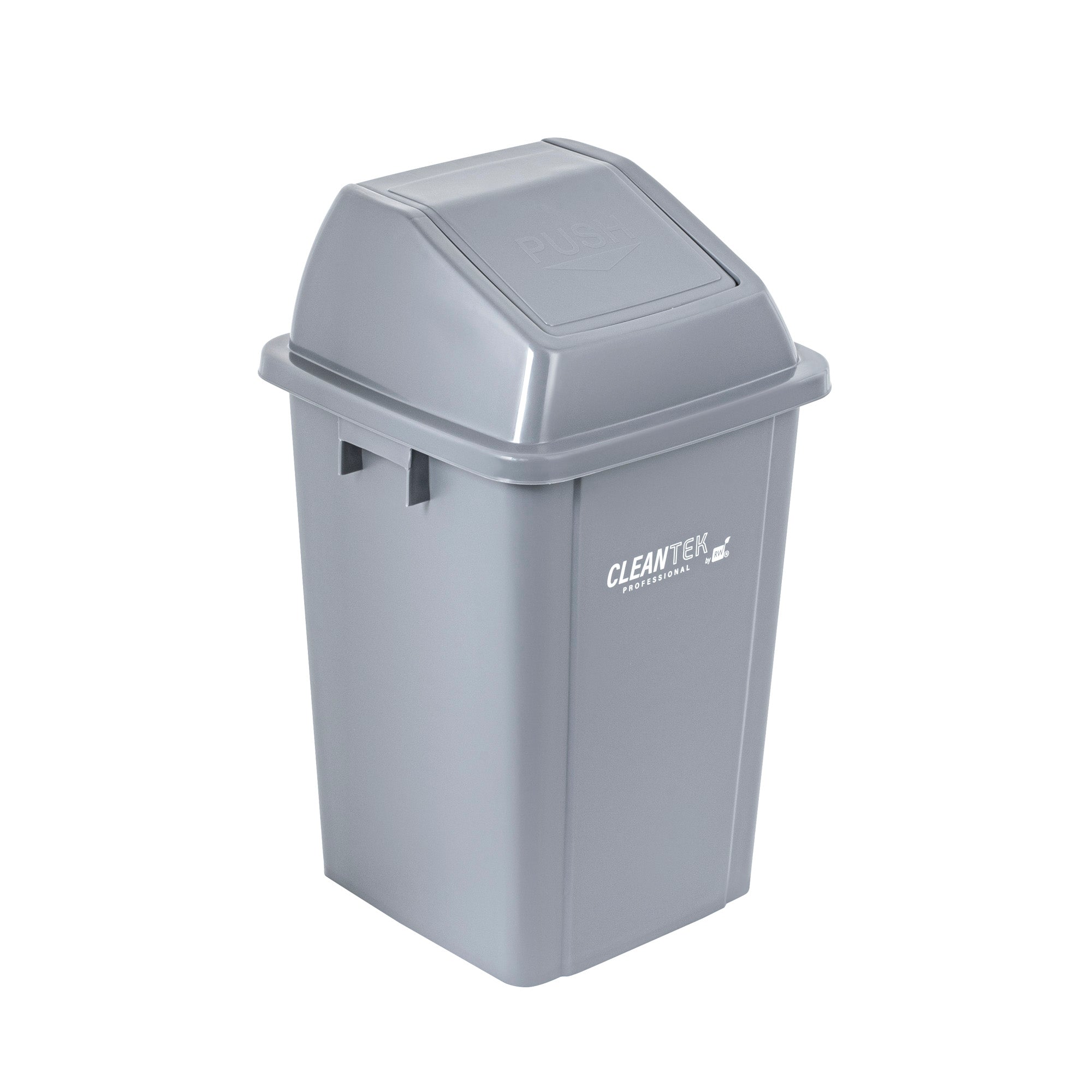Clean Tek Professional Gray Dome Top Lid - with Swing Door, Fits 19 / 23 gal Square Trash Can - 1 count box