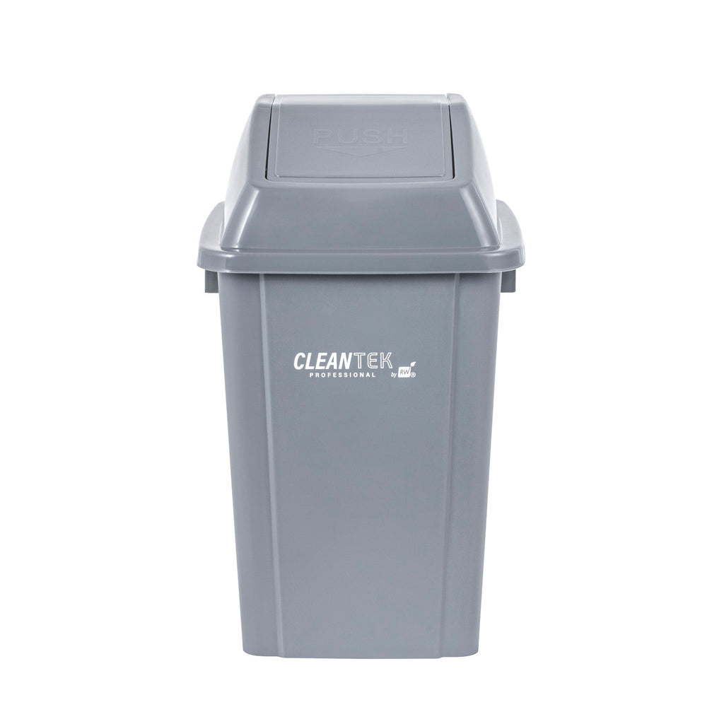 Clean Tek Professional Gray Dome Top Lid - with Swing Door, Fits 19 / 23 gal Square Trash Can - 1 count box