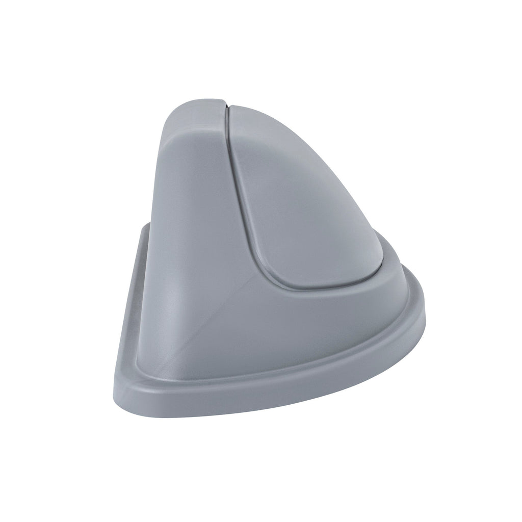 Clean Tek Professional Gray Dome Top Lid - with Swing Door, Fits 21 gal Half Round Trash Can - 1 count box
