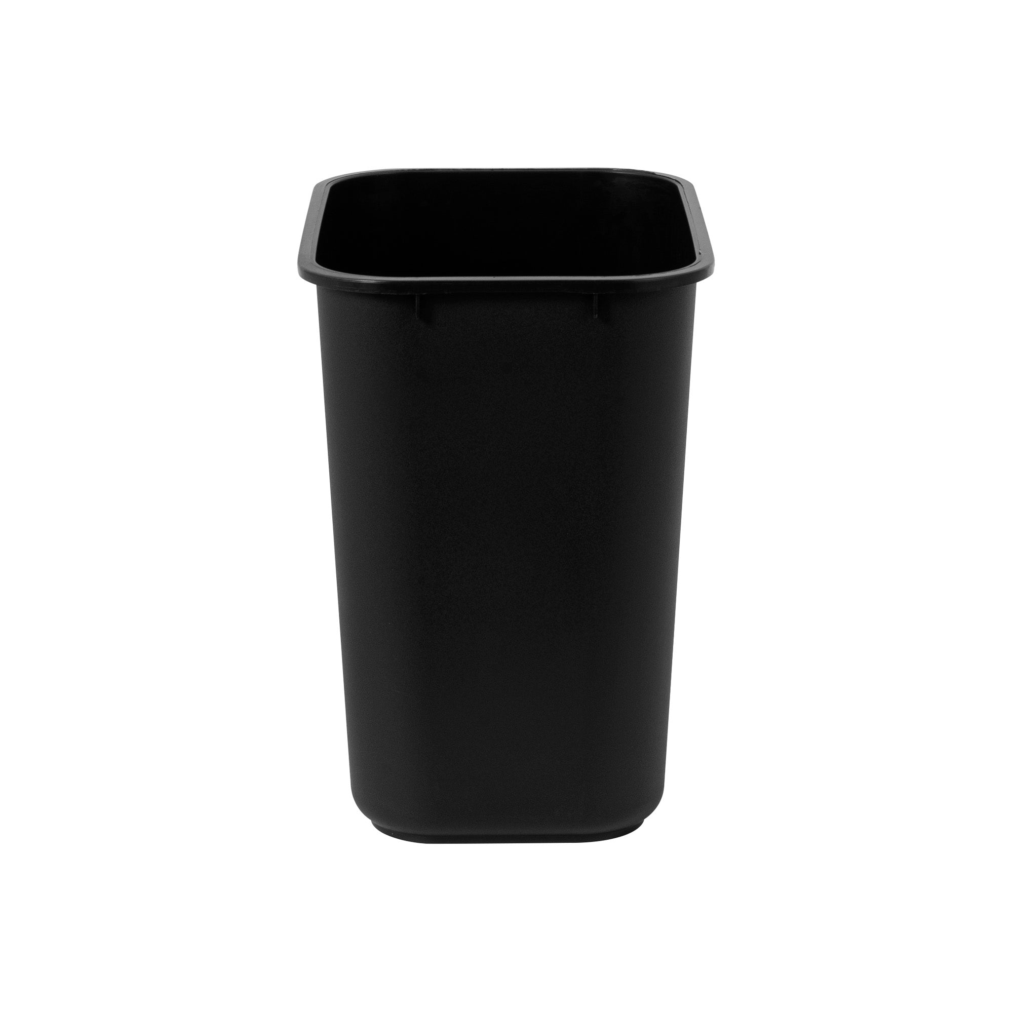 Clean Tek Professional 28 qt / 7 gal Rectangle Black Wastebasket / Trash Can - 14 1/2" x 10 1/2" x 15 1/4" - 1 count box