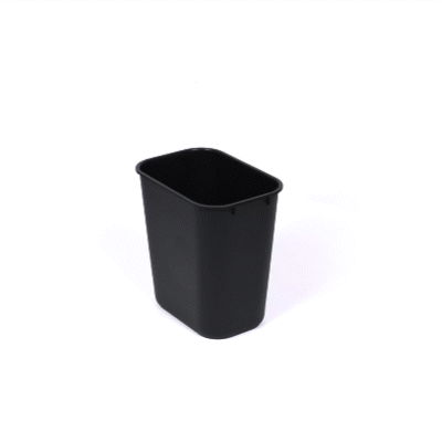 Clean Tek Professional 13 qt / 3 gal Rectangle Black Wastebasket / Trash Can - 11 3/4" x 7 3/4" x 12" - 1 count box