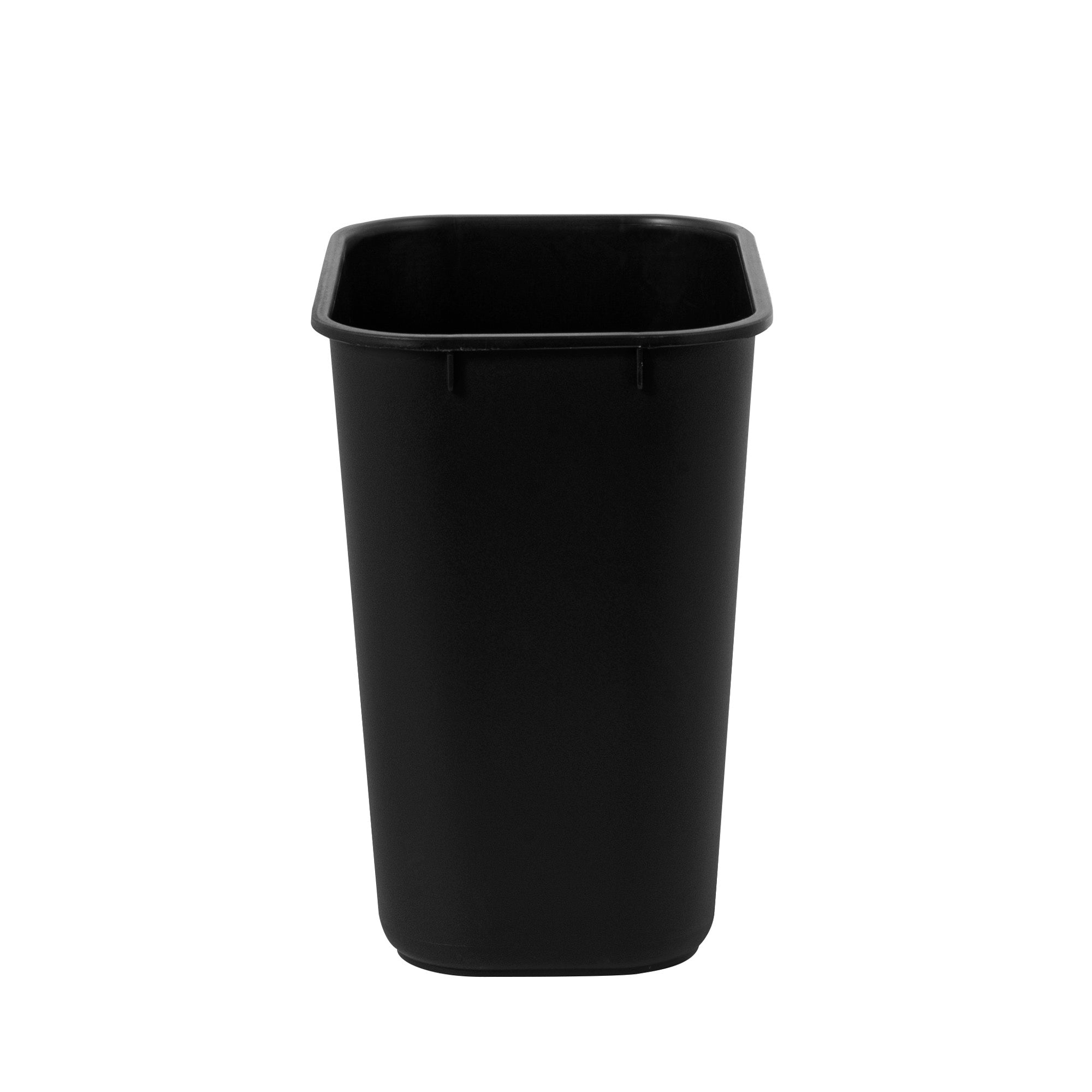 Clean Tek Professional 13 qt / 3 gal Rectangle Black Wastebasket / Trash Can - 11 3/4" x 7 3/4" x 12" - 1 count box