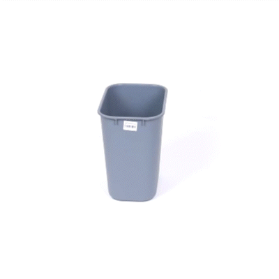 Clean Tek Professional 13 qt / 3 gal Rectangle Gray Wastebasket / Trash Can - 11 3/4" x 7 3/4" x 12" - 1 count box