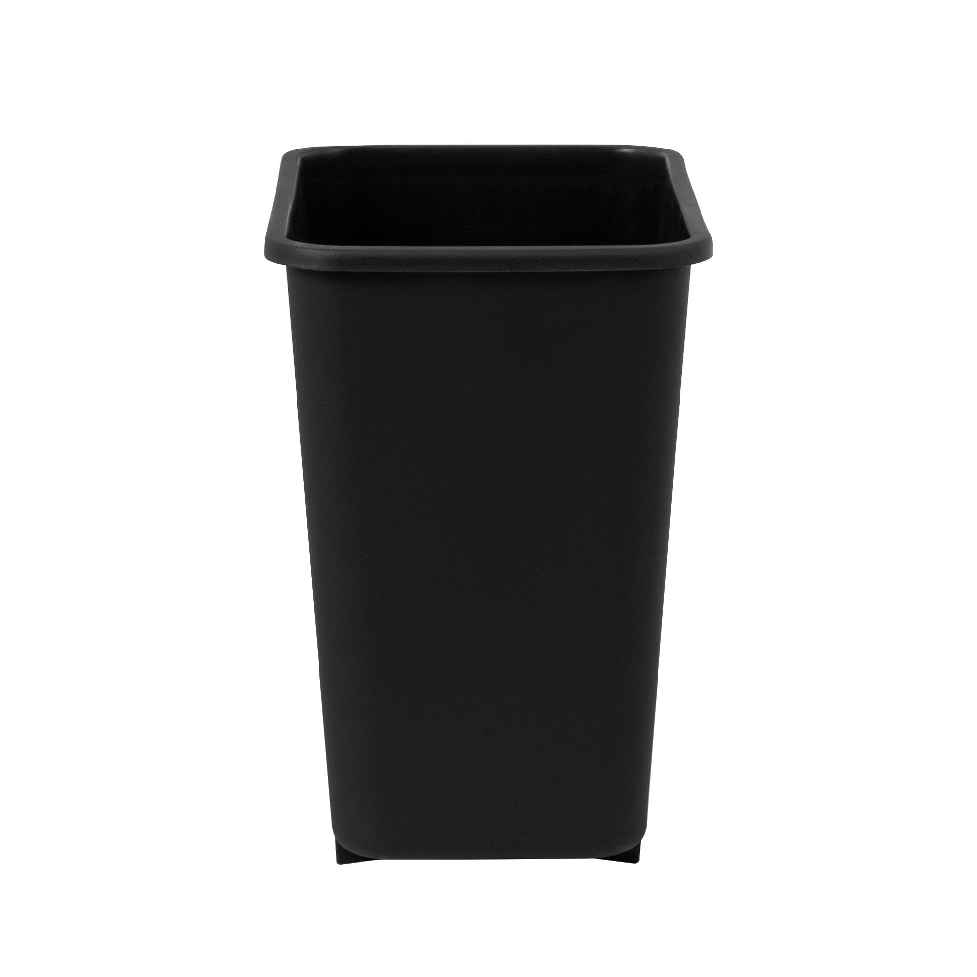 Clean Tek Professional 41 qt / 10 gal Rectangle Black Wastebasket / Trash Can - 15 3/4" x 11 1/4" x 20" - 1 count box