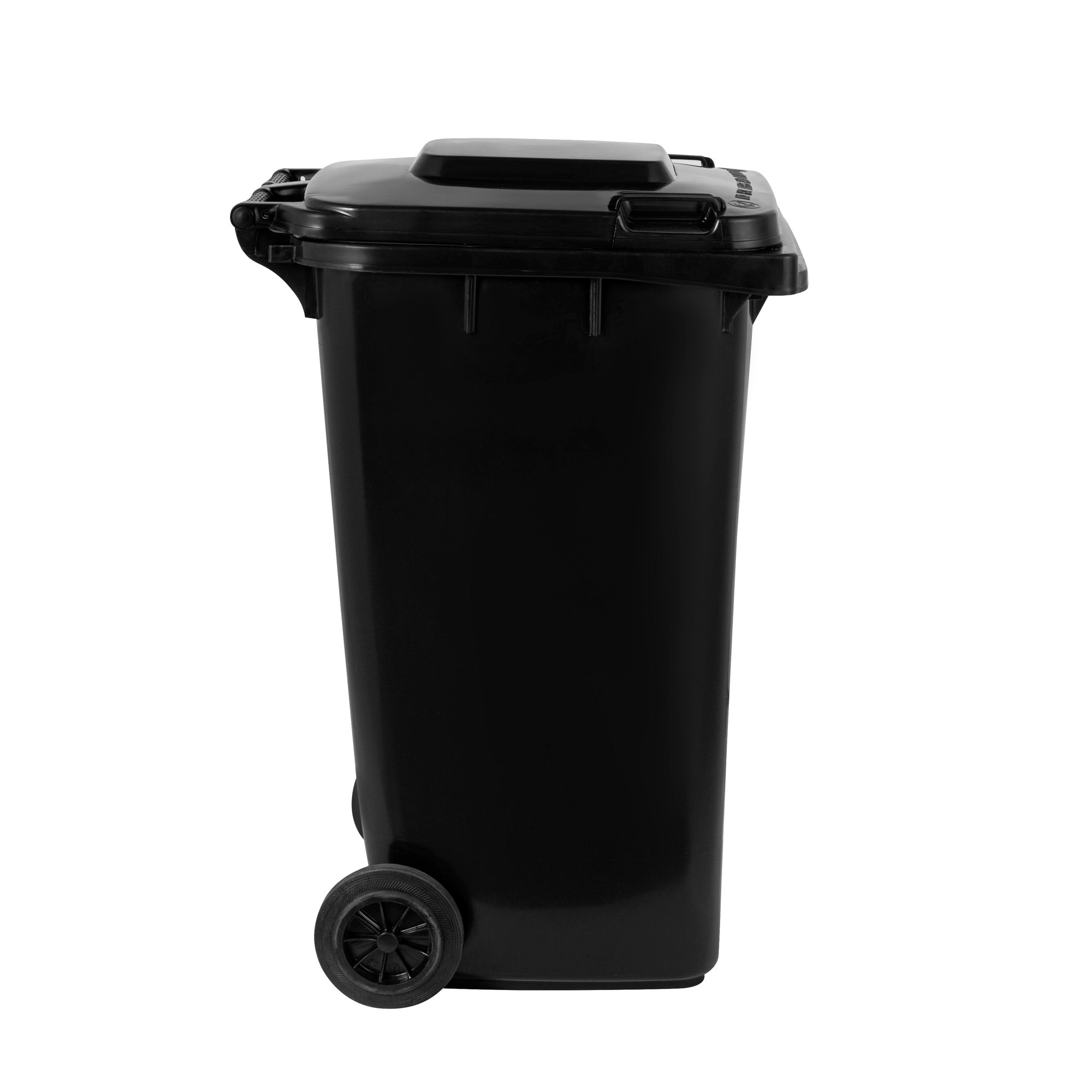 Clean Tek Professional 64 gal Rectangle Black Plastic Wheeled Trash Can - with Lid - 28 1/2" x 23" x 43" - 1 count box
