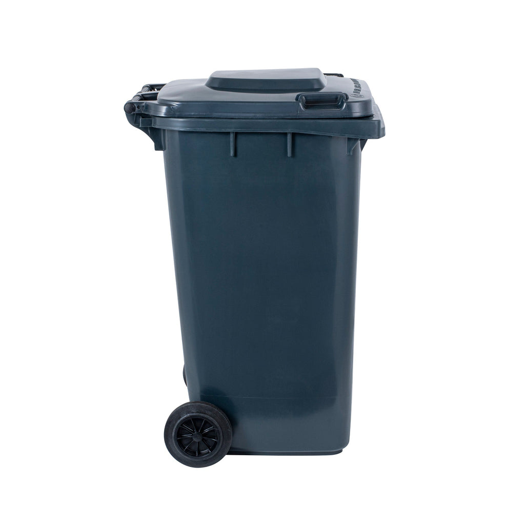 Clean Tek Professional 64 gal Rectangle Gray Plastic Wheeled Trash Can - with Lid - 28 1/2" x 23" x 43" - 1 count box