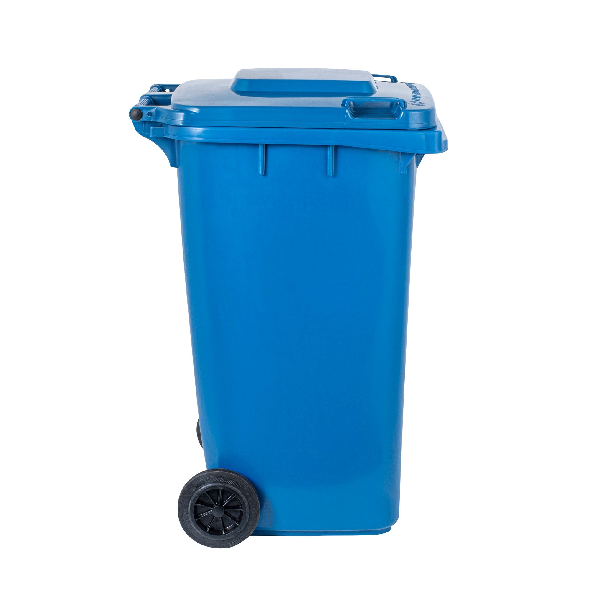 Clean Tek Professional 64 gal Rectangle Blue Plastic Wheeled Recycling Bin - with Lid - 28 1/2" x 23" x 43" - 1 count box