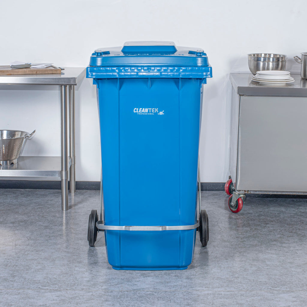 Clean Tek Professional Iron Step-On Attachment - Fits 64 gal Wheeled Trash Can, Powder Coated - 1 count box