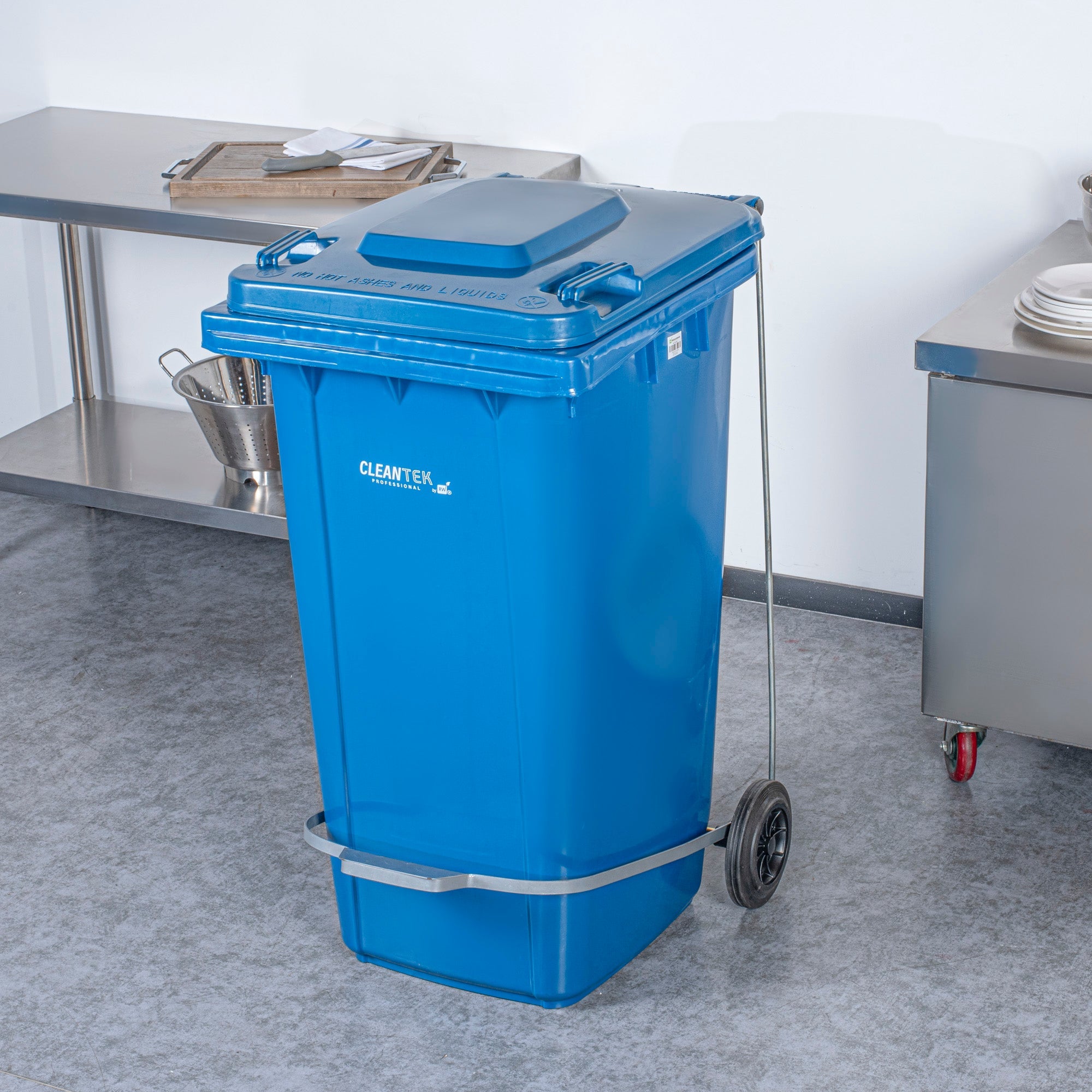 Clean Tek Professional Iron Step-On Attachment - Fits 64 gal Wheeled Trash Can, Powder Coated - 1 count box