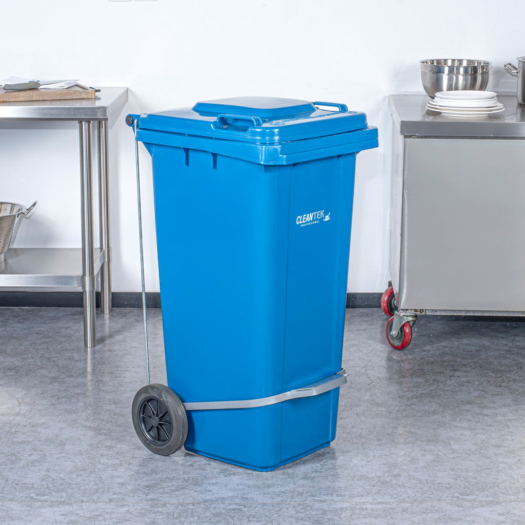 Clean Tek Professional Iron Step-On Attachment - Fits 32 gal Wheeled Trash Can, Powder Coated - 1 count box