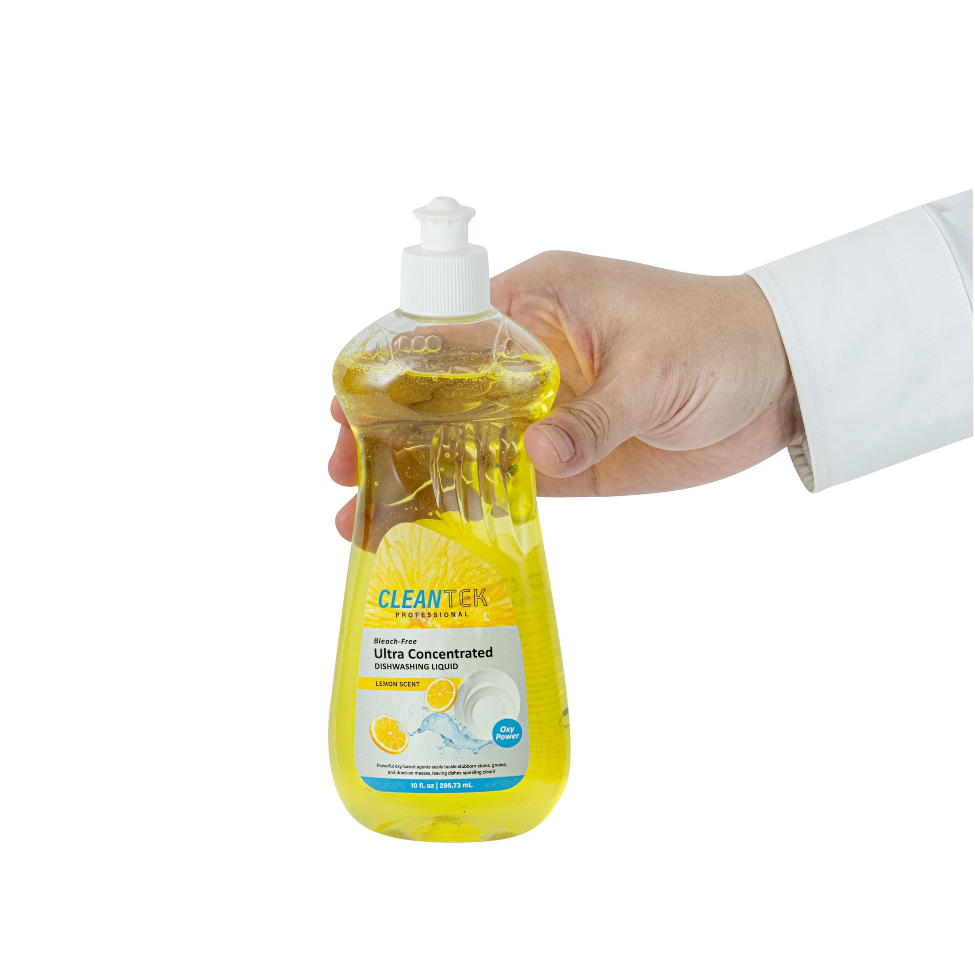 Clean Tek Professional 10 fl. oz Dishwashing Liquid - Ultra Concentrated, OXY Power, Lemon Scent - 1 count box