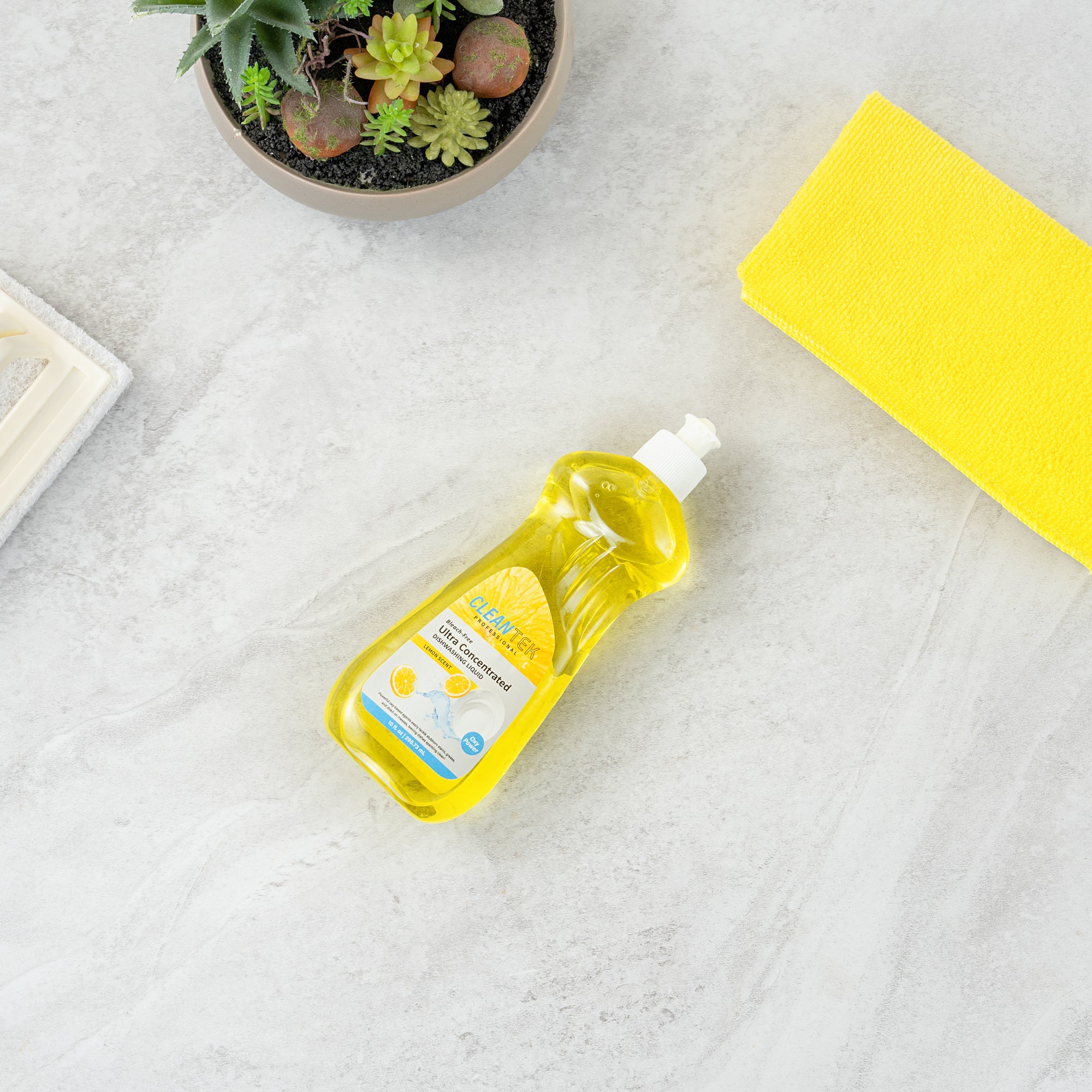 Clean Tek Professional 10 fl. oz Dishwashing Liquid - Ultra Concentrated, OXY Power, Lemon Scent - 1 count box