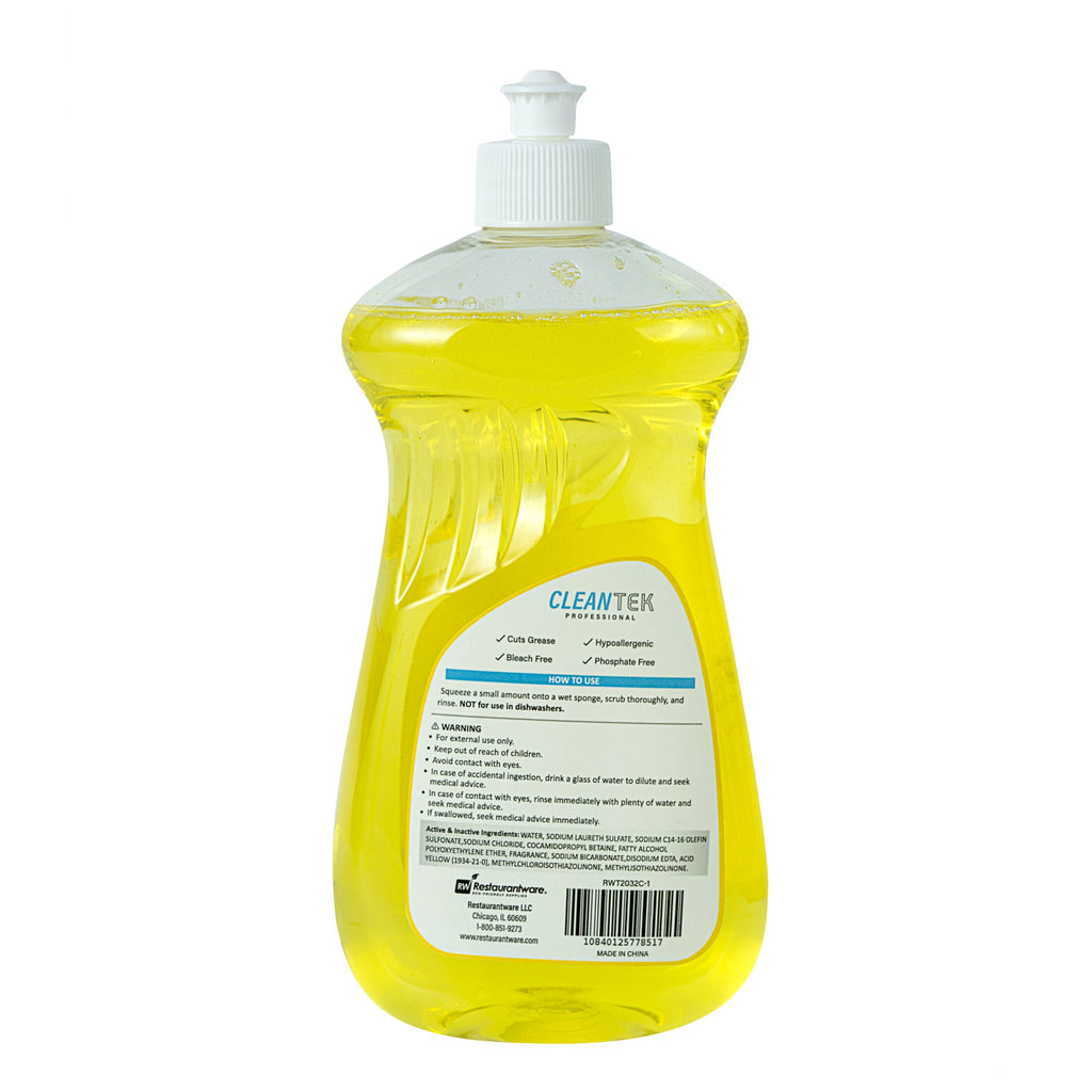 Clean Tek Professional 20.3 fl. oz Dishwashing Liquid - Ultra Concentrated, OXY Power, Lemon Scent - 1 count box