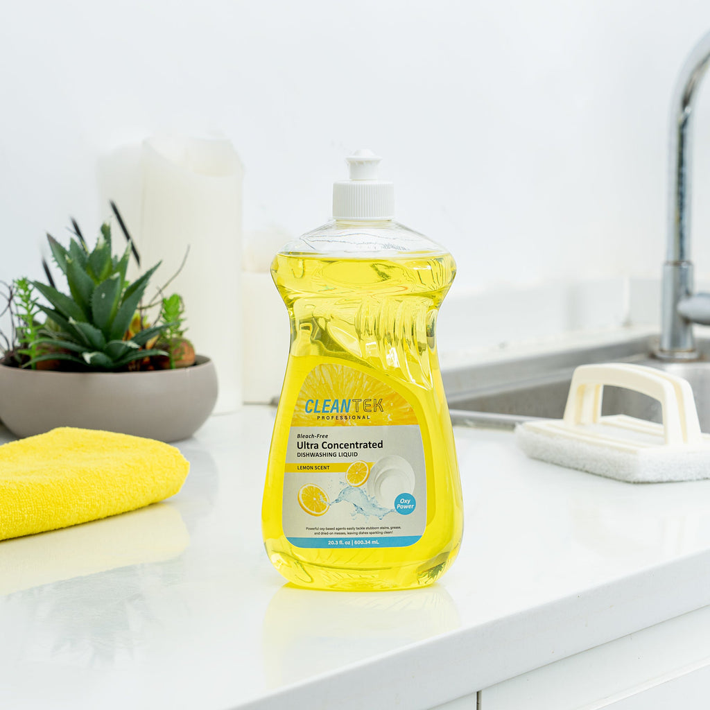 Clean Tek Professional 20.3 fl. oz Dishwashing Liquid - Ultra Concentrated, OXY Power, Lemon Scent - 1 count box