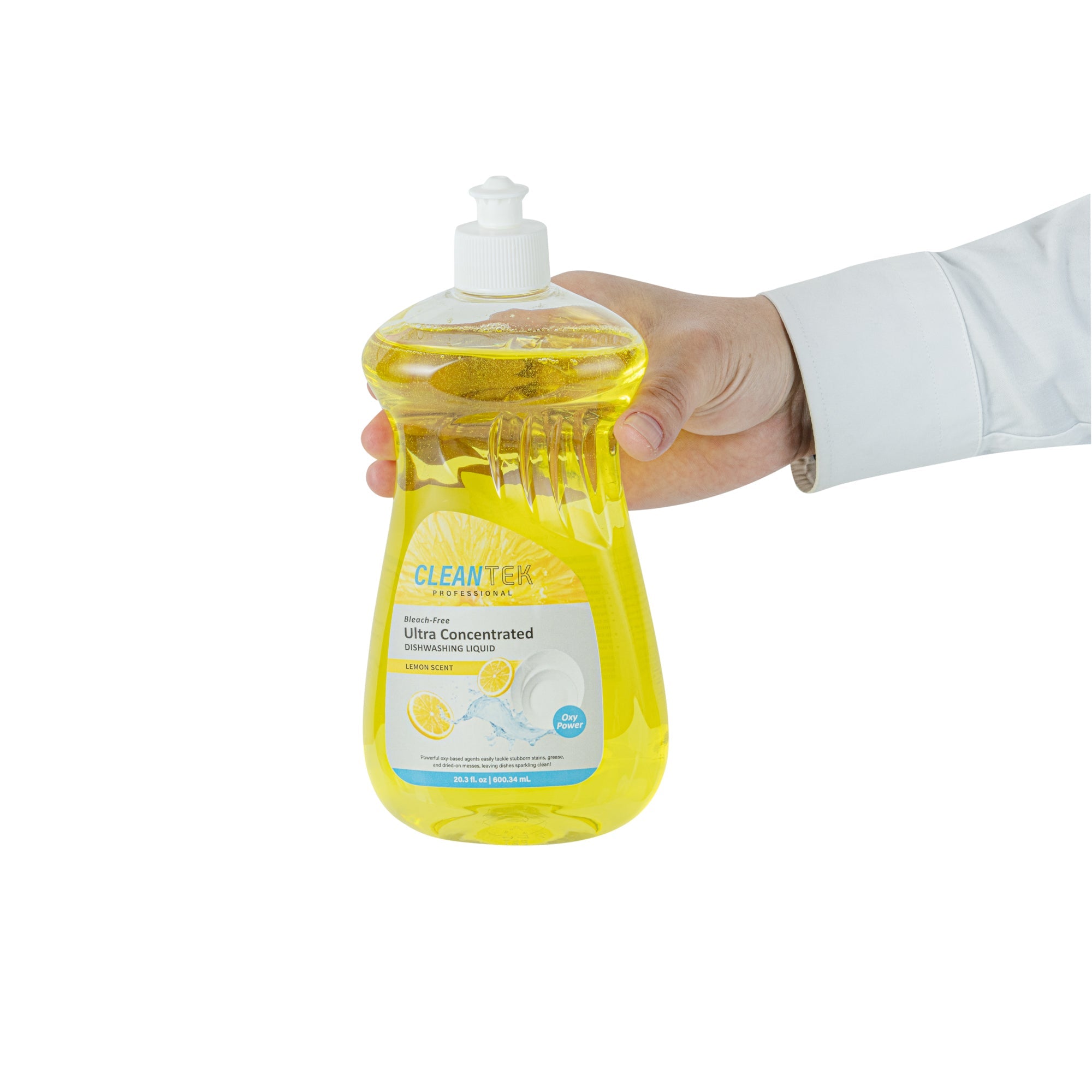 Clean Tek Professional 20.3 fl. oz Dishwashing Liquid - Ultra Concentrated, OXY Power, Lemon Scent - 24 count box