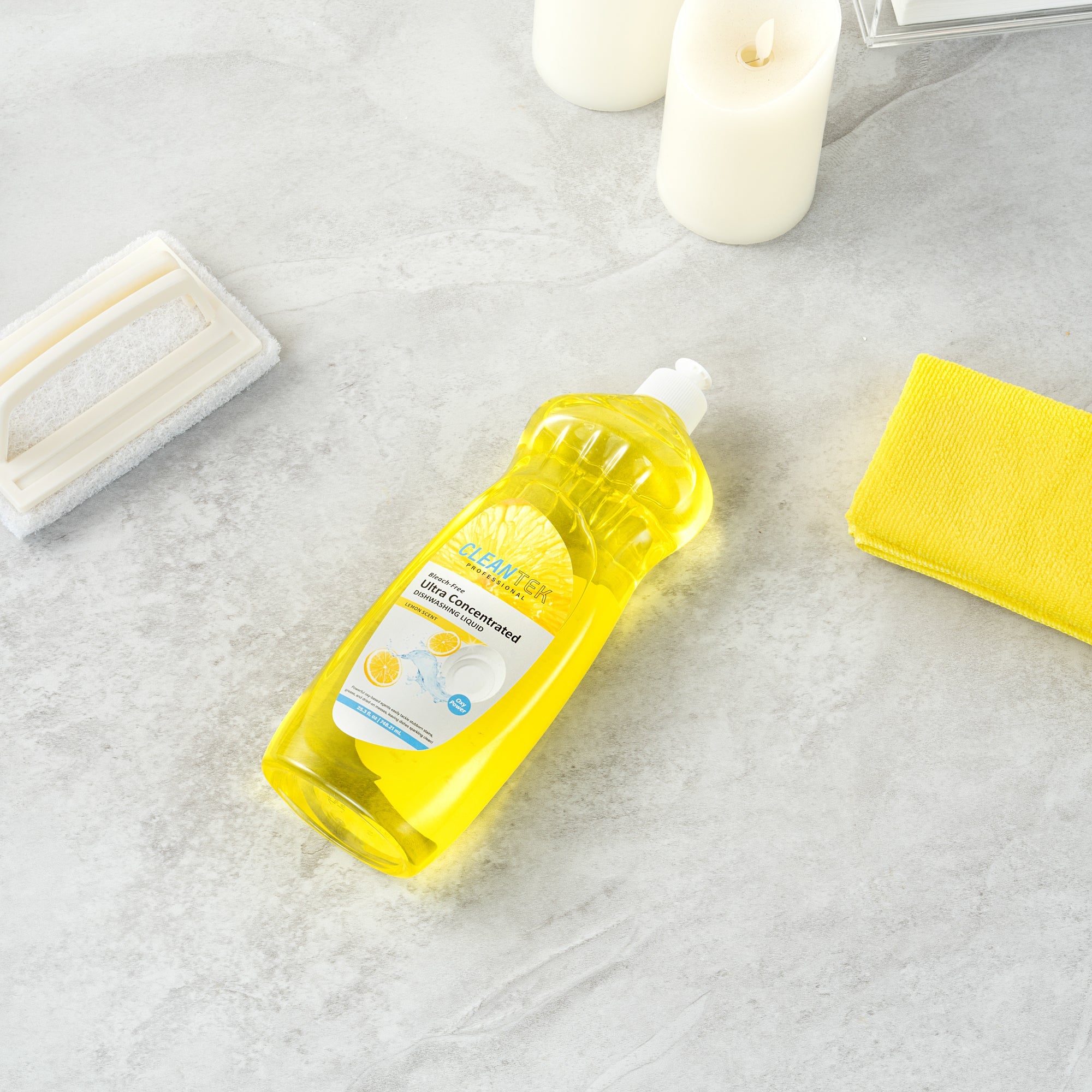 Clean Tek Professional 25.3 fl. oz Dishwashing Liquid - Ultra Concentrated, OXY Power, Lemon Scent - 1 count box