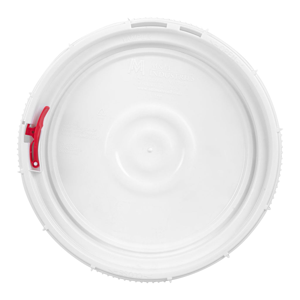 Met Lux Round White Plastic Screw Top Lid - For 3.5 & 5 gal Pail, Tamper-Evident, UN Rated - 11 1/4" x 11 1/4" x 2 1/2" - 1 count box