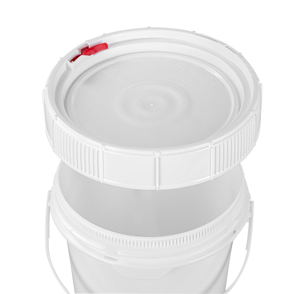 Met Lux Round White Plastic Screw Top Lid - For 3.5 & 5 gal Pail, Tamper-Evident, UN Rated - 11 1/4" x 11 1/4" x 2 1/2" - 1 count box