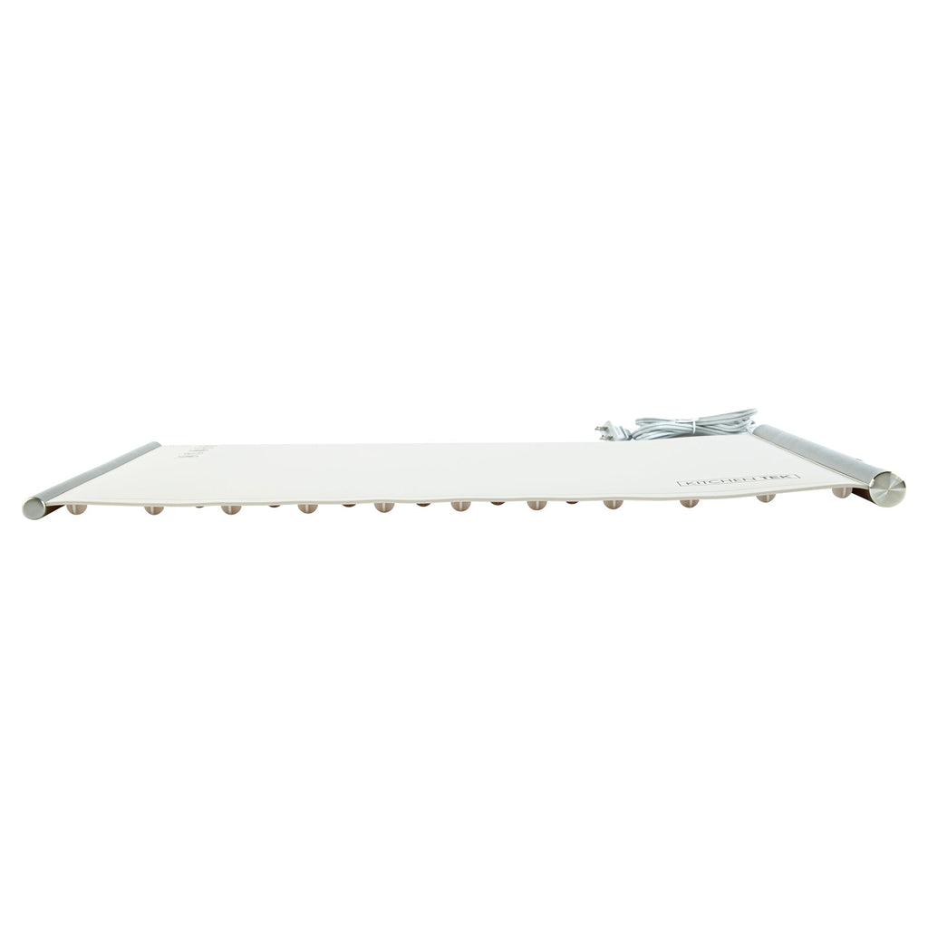 Kitchen Tek Beige Silicone Food Warmer Mat - 120V, Adjustable Temperature, Roll Up - 26 1/4" x 16 3/4" x 1" - 1 count box