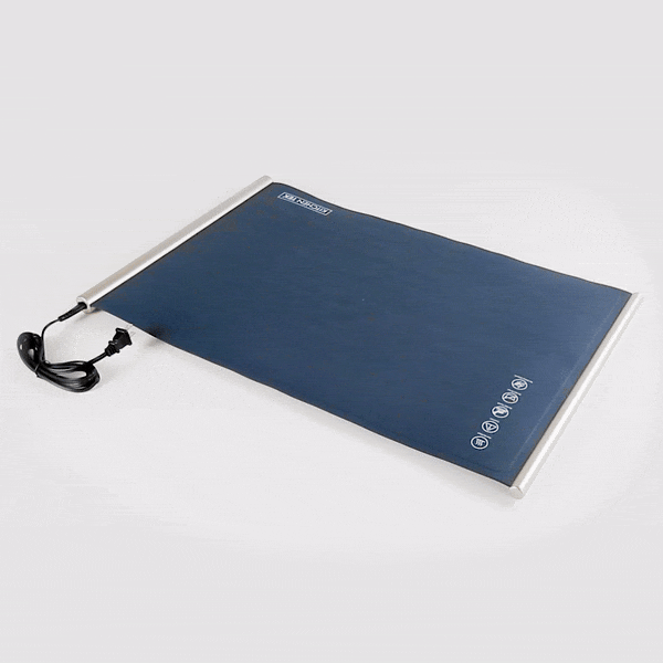 Kitchen Tek Dark Blue Silicone Food Warmer Mat - 120V, Adjustable Temperature, Roll Up - 26 1/4" x 16 3/4" x 1" - 1 count box