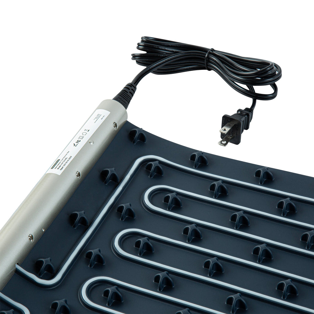 Kitchen Tek Dark Blue Silicone Food Warmer Mat - 120V, Adjustable Temperature, Roll Up - 26 1/4" x 16 3/4" x 1" - 1 count box