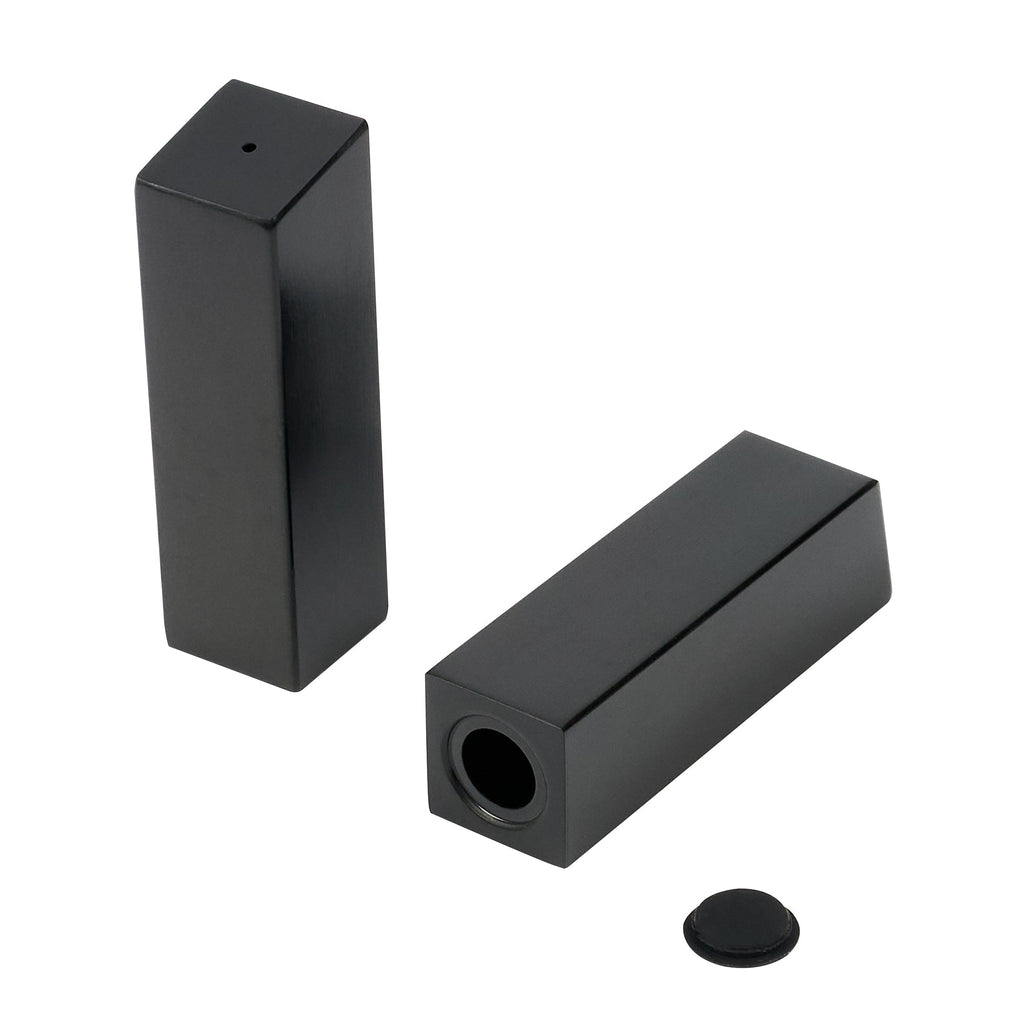 Chef 101 2 oz Black Stainless Steel Rectangular Salt And Pepper Shaker Set - 1" x 1" x 3 1/4" - 1 count box