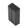 Chef 101 2 oz Black Stainless Steel Rectangular Salt And Pepper Shaker Set - 1" x 1" x 3 1/4" - 1 count box
