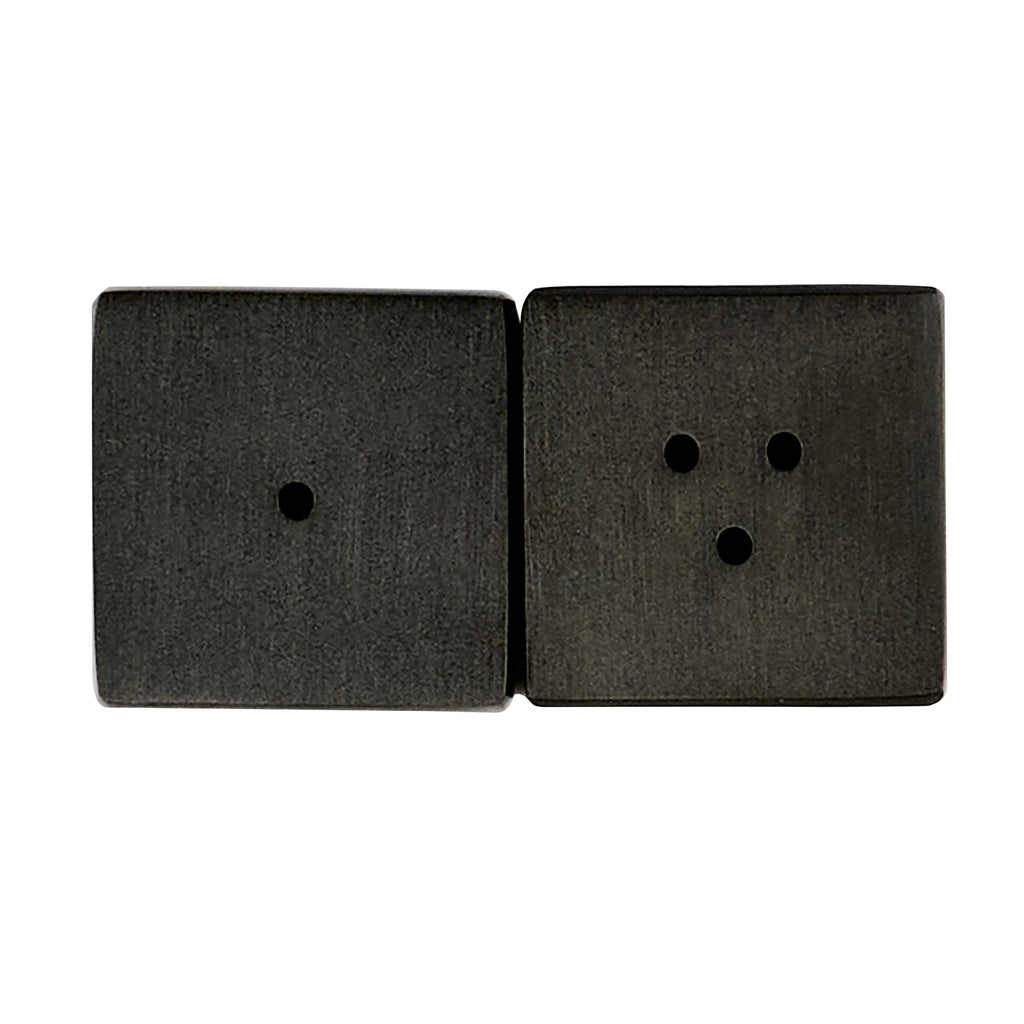 Chef 101 2 oz Black Stainless Steel Rectangular Salt And Pepper Shaker Set - 1" x 1" x 3 1/4" - 1 count box