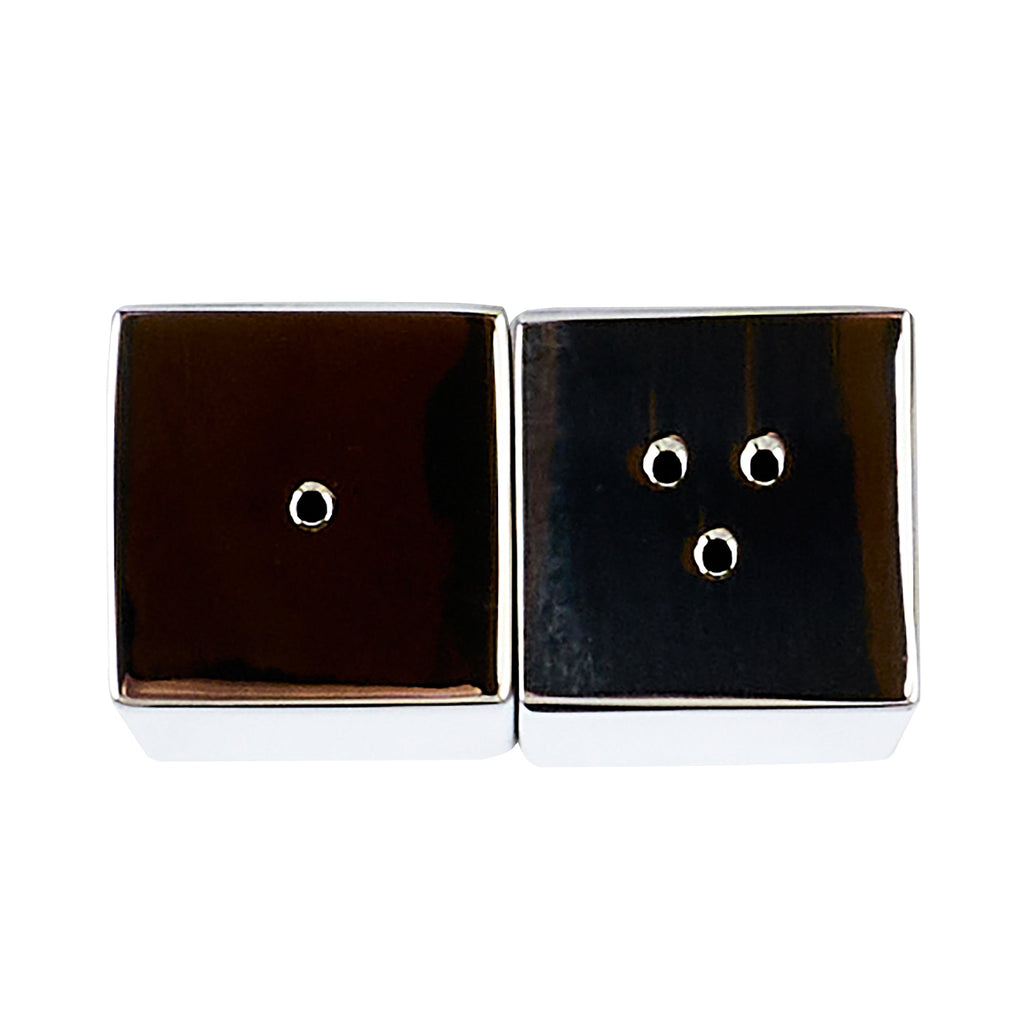 Chef 101 2 oz Silver Stainless Steel Rectangular Salt And Pepper Shaker Set - 1" x 1" x 3 1/4" - 1 count box