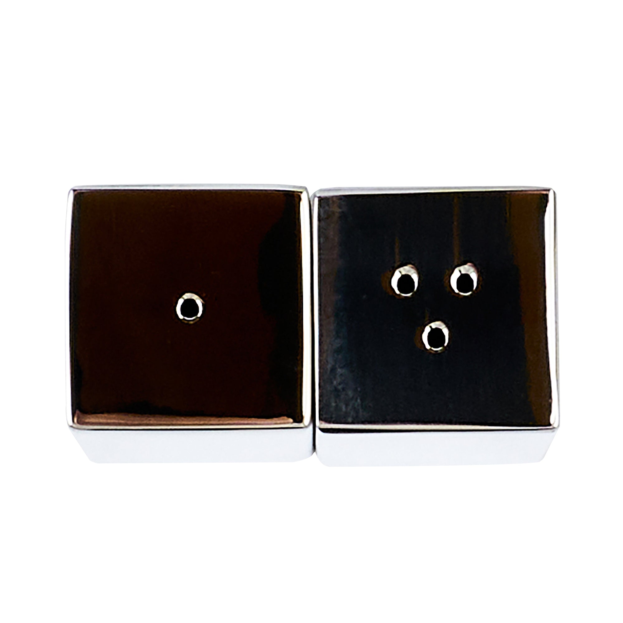Chef 101 2 oz Silver Stainless Steel Rectangular Salt And Pepper Shaker Set - 1" x 1" x 3 1/4" - 1 count box